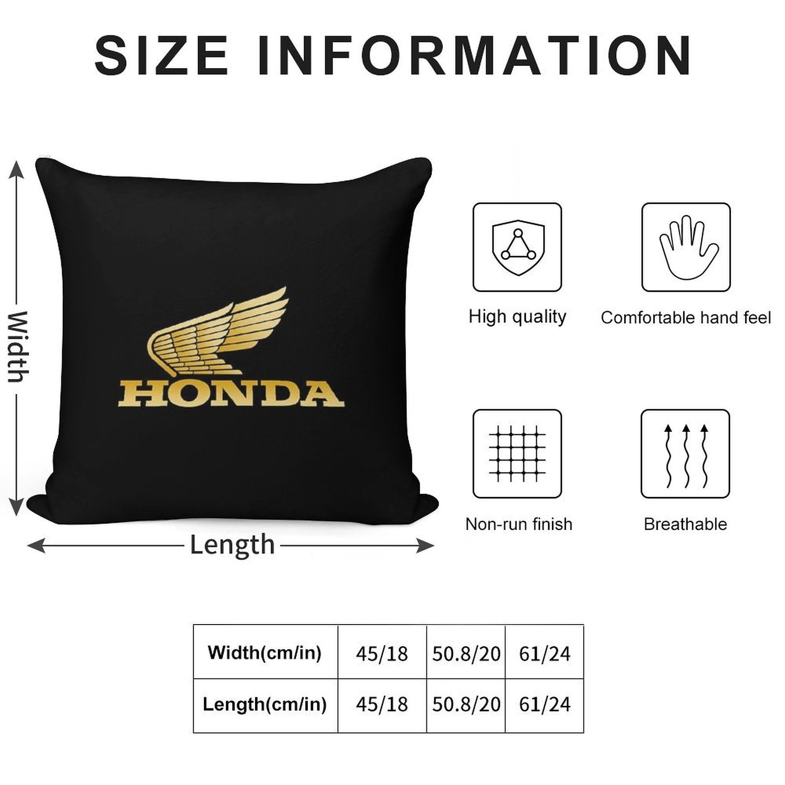 Winged Honda Retro Soft Durable Construction Throw Pillow