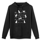 Cute Cat Kitty Playing Music Note Clef Musician Art Medium-Weight Fabric Hoodie