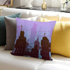 Future Night Skyline Soft Ultra-Soft Texture Throw Pillow