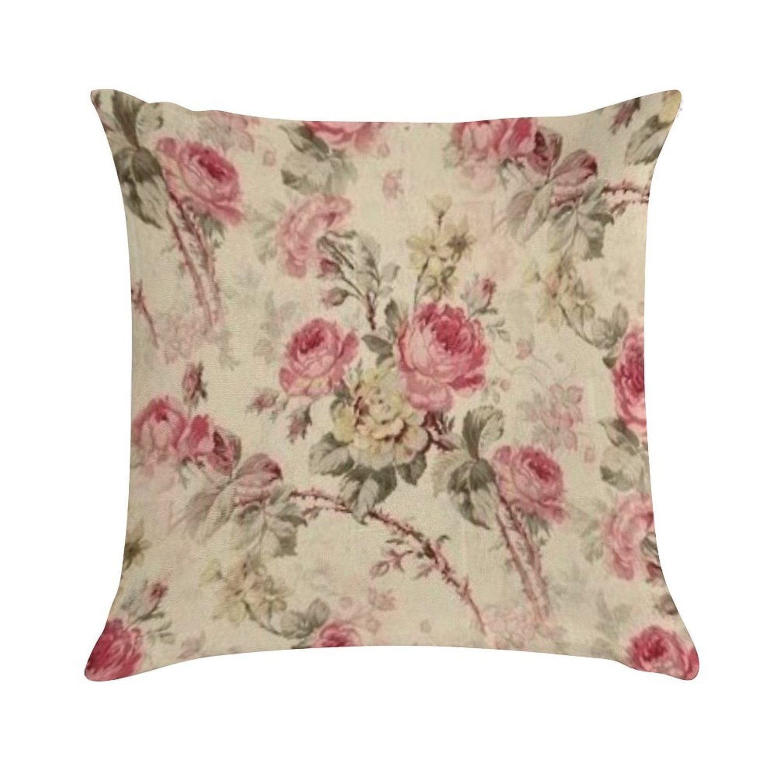 Vintage Roses Floral Print Soft Shrink-Resistant Throw Pillow