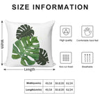 Monstera Leaf Soft Washable Throw Pillow