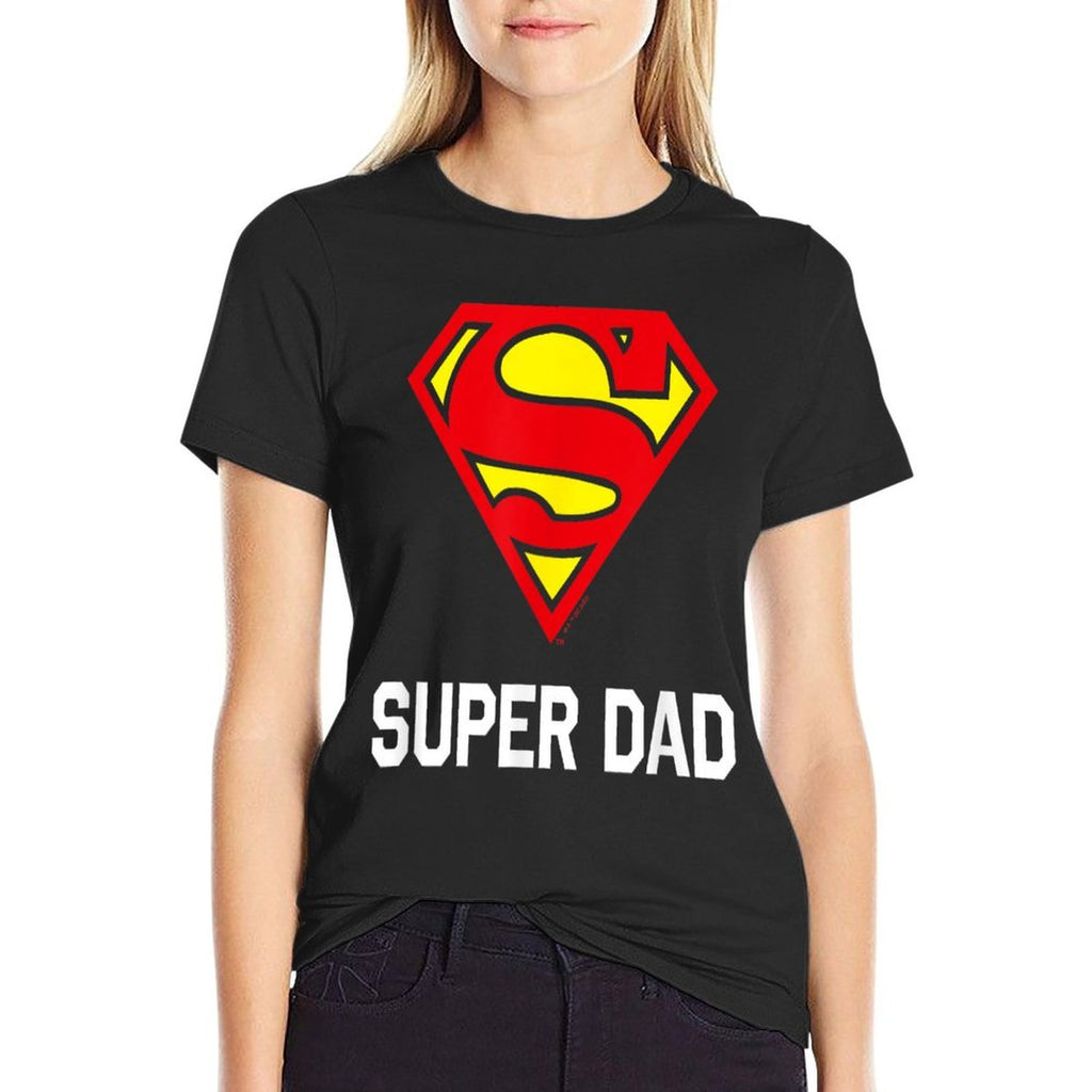 DC Comics Superman Fathers Day Super Dad Logo  Heathered Texture T-Shirt