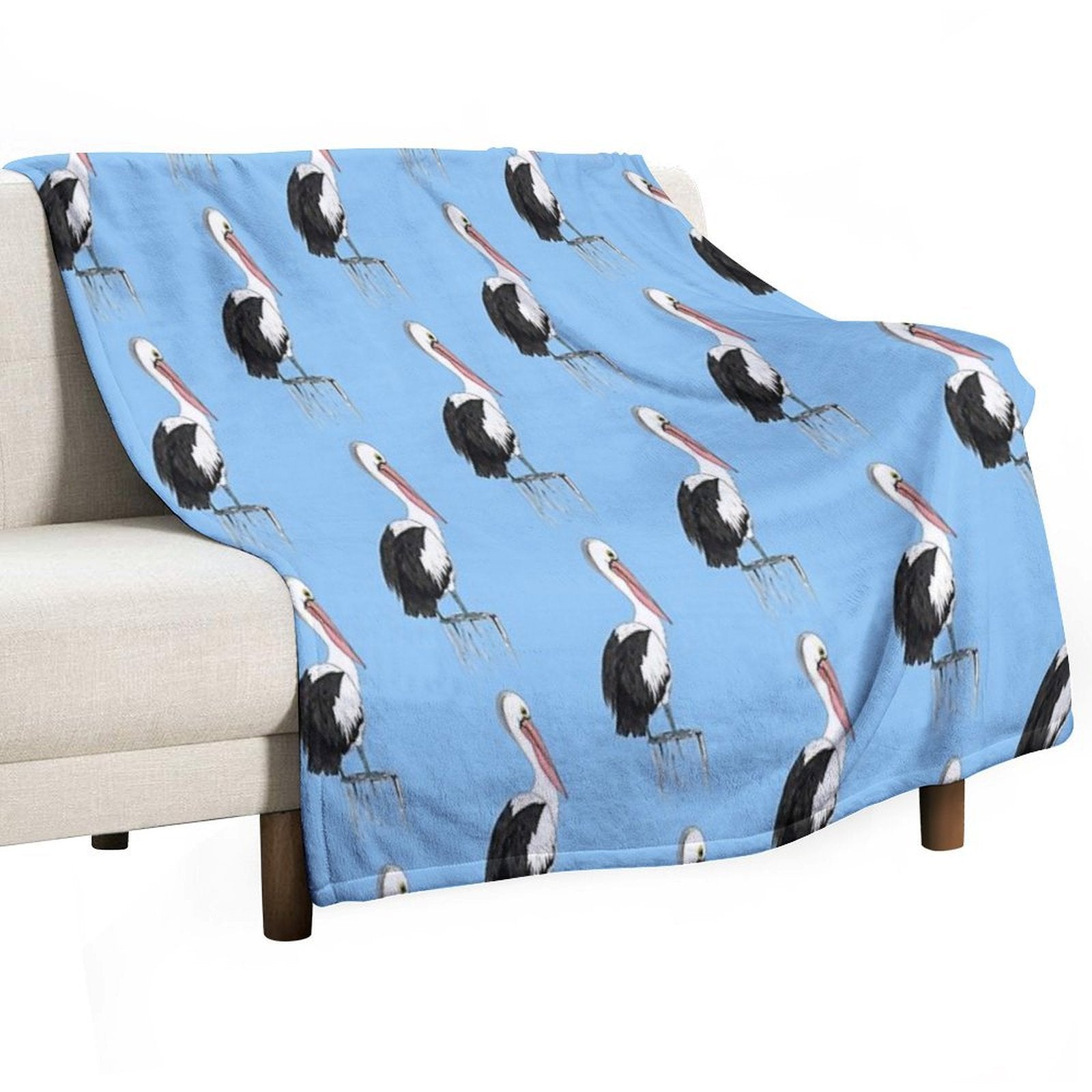 Australian Pelican Travel-friendly Throw Blanket