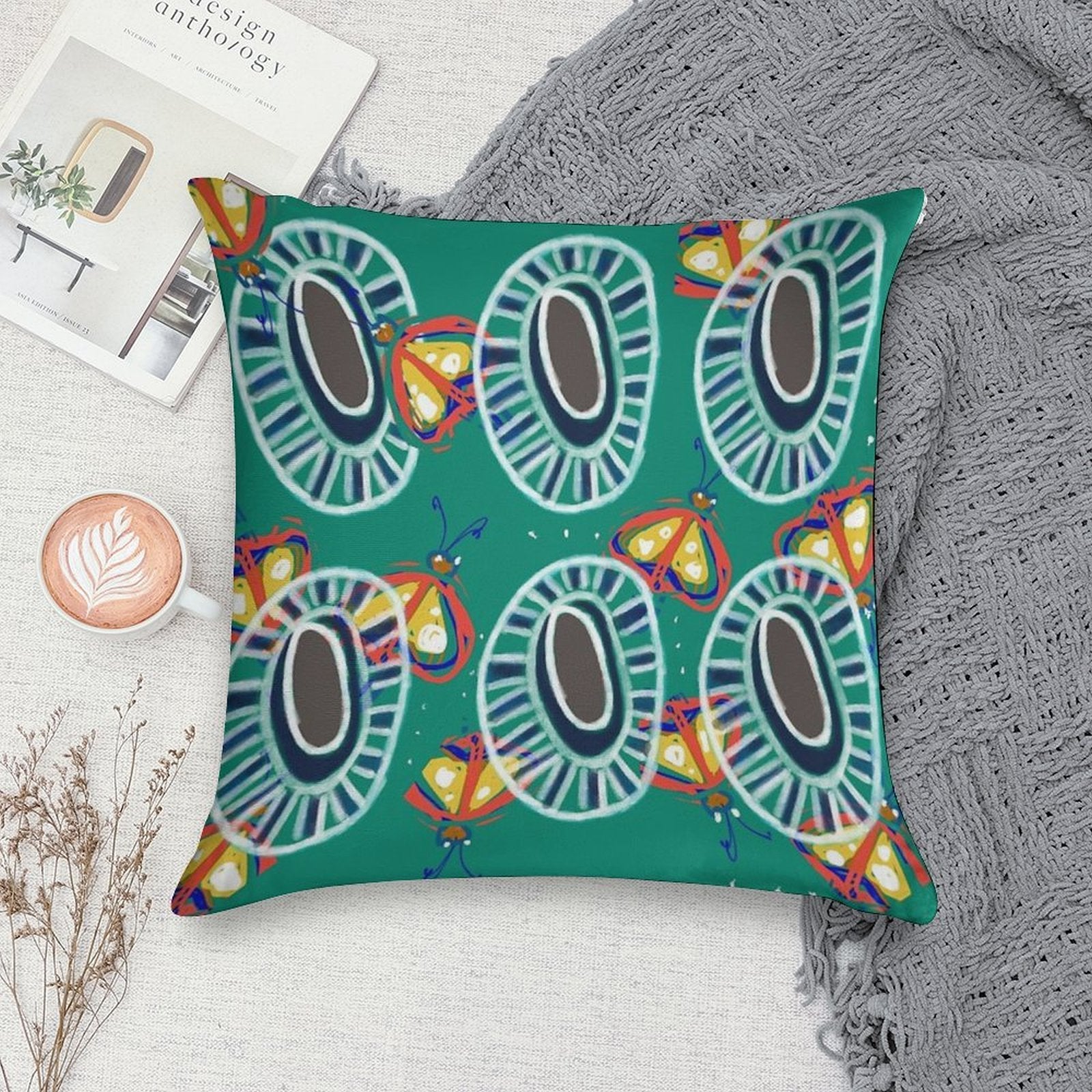 Burrudjarra Native Butterfly . Soft Multiple Sizes Throw Pillow