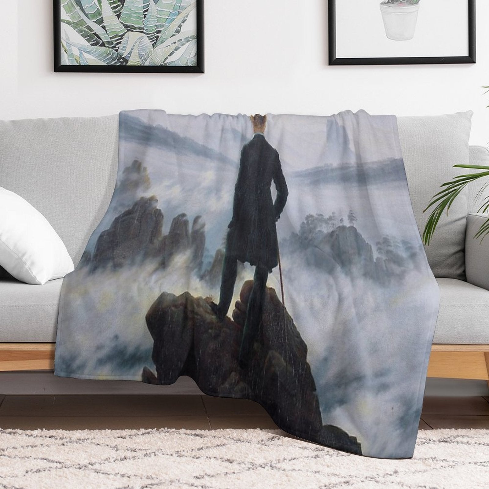 Casper David Friedrich's Wanderer Above The Sea of Fog Comfort Throw Blanket