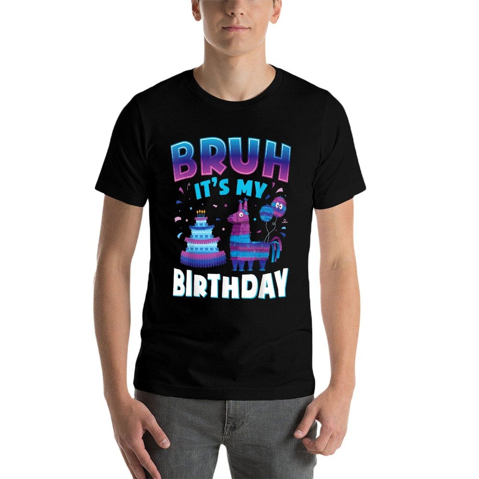Bruh Its My Birthday Llama Pinata Kids Boys Girls  Versatile T-Shirt
