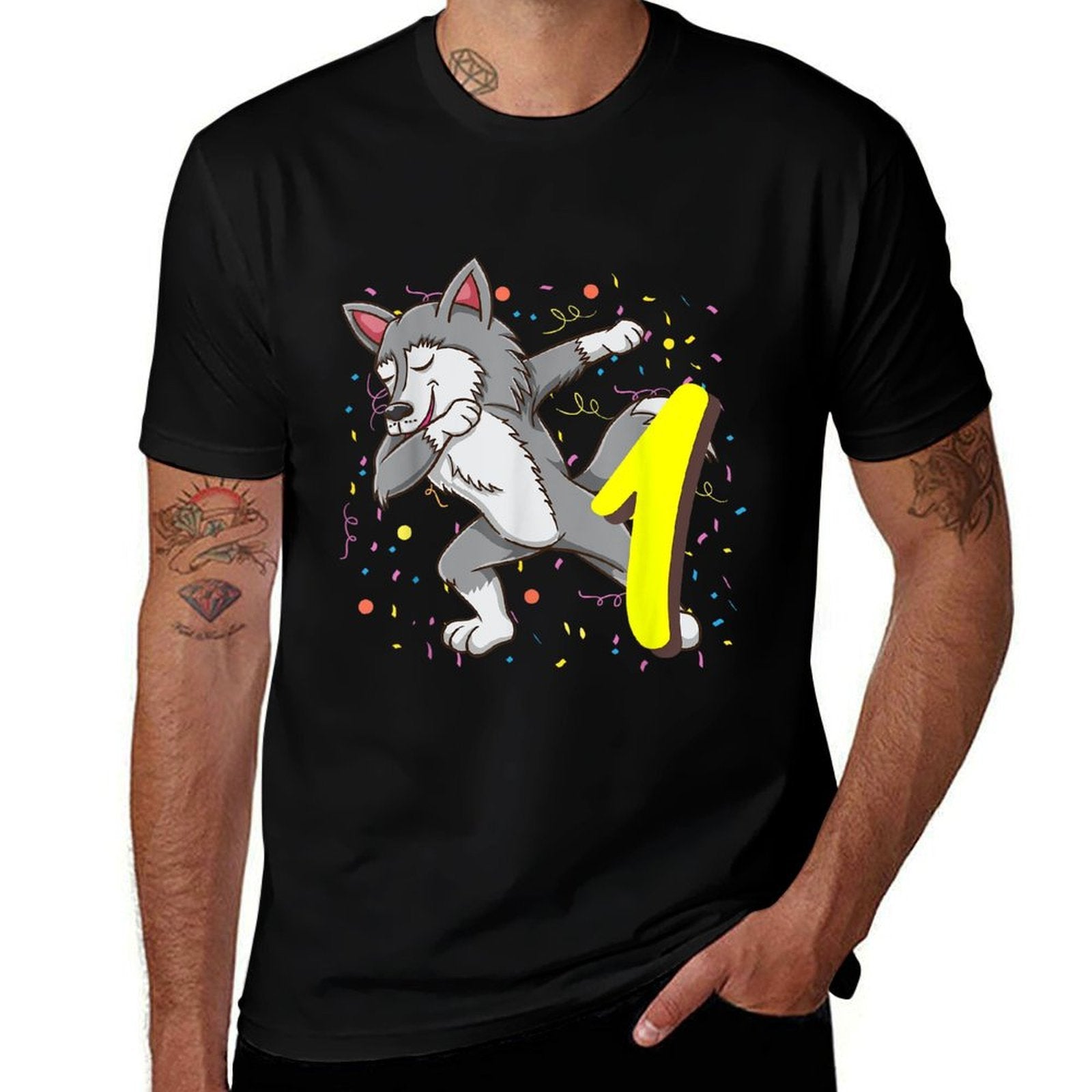 1 Year Old Wolf Birthday  Eco-friendly Material T-Shirt