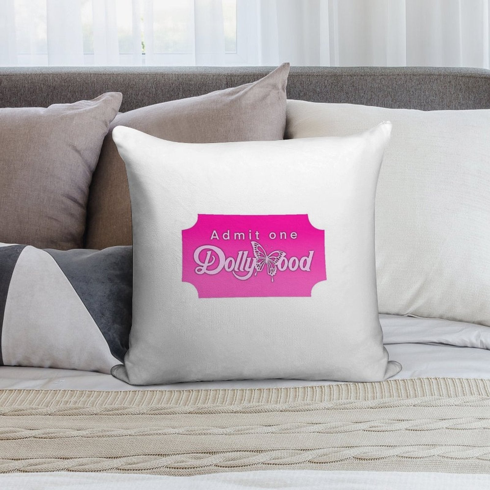 Dollywood Ticket Soft Warmth Comfort Throw Pillow