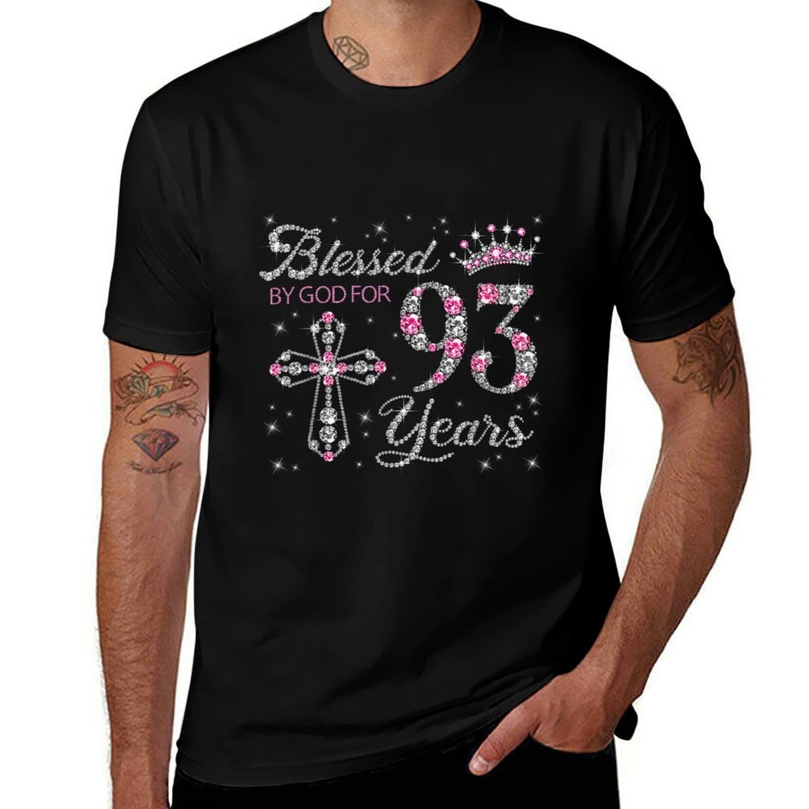 Blessed by God For 93 Years Old 93rd Birthday Gift For Women  Quick-drying T-Shirt