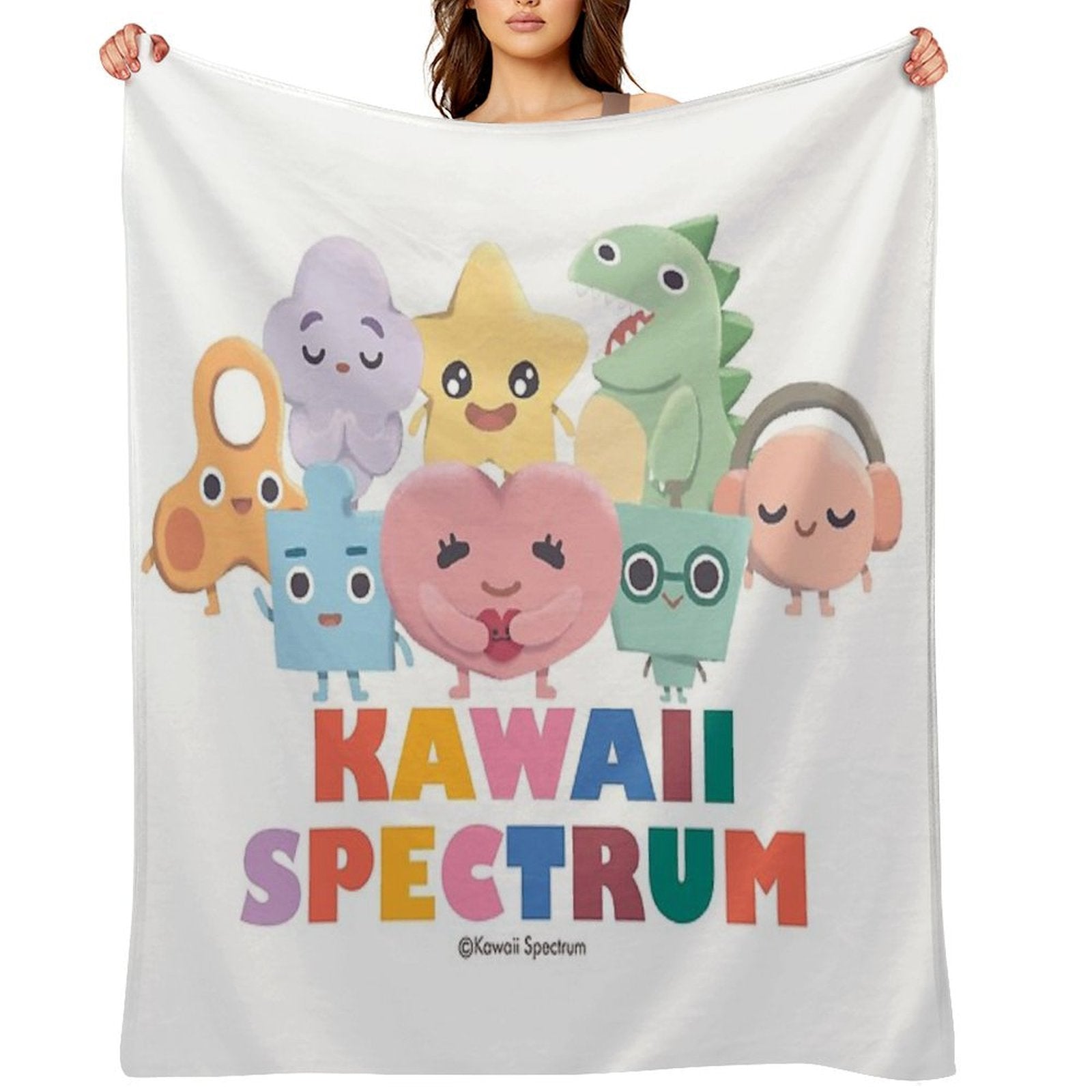 Kawaii Spectrum Friends Lightweight Throw Blanket