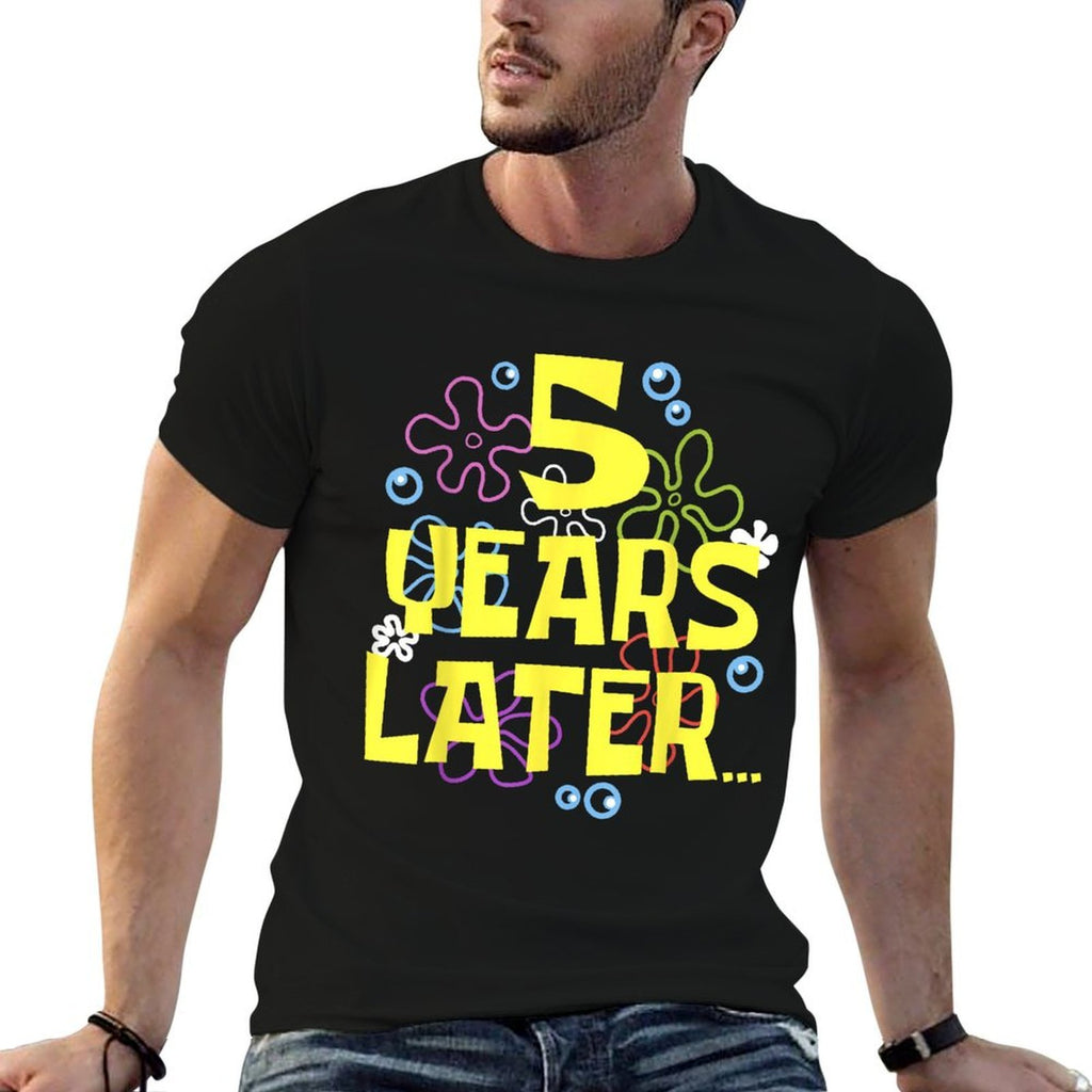 FIVE 5 YEARS LATER 5 Year Old Birthday Gifts for Girls Boy  Oversized Silhouette T-Shirt