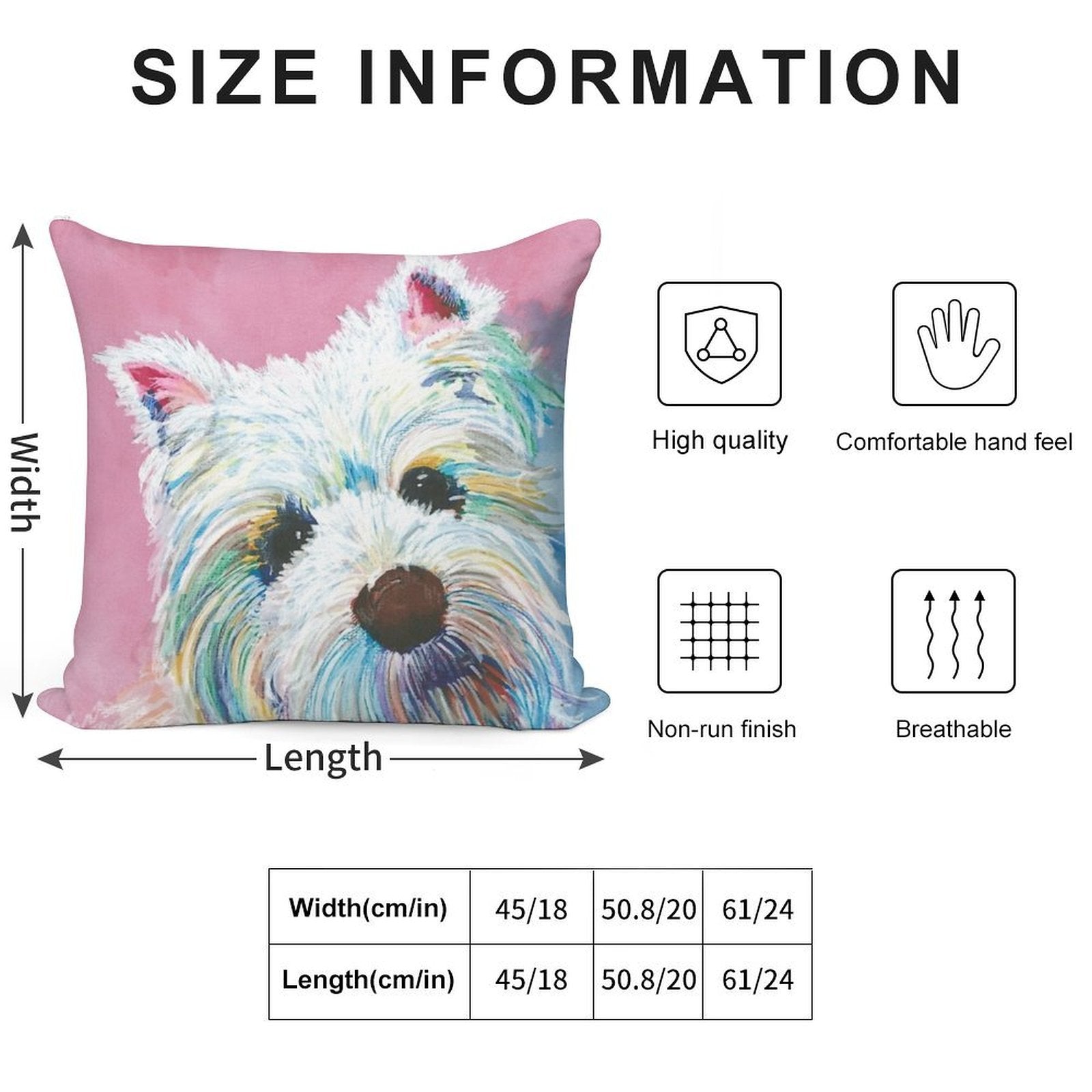 West Highland Terrier Love Soft High-Density Material Throw Pillow