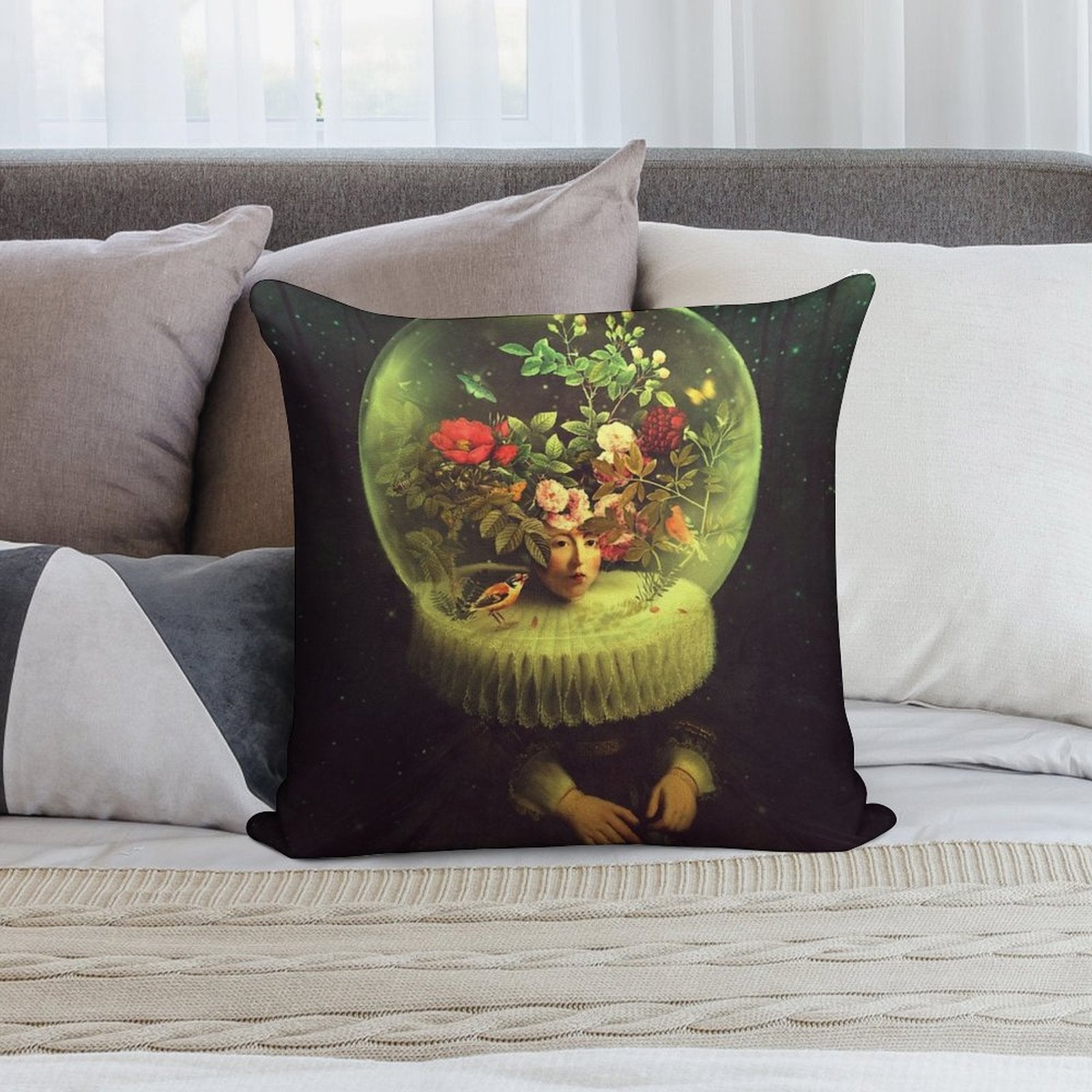 Luminescent Garden Soft Gift Ready Throw Pillow