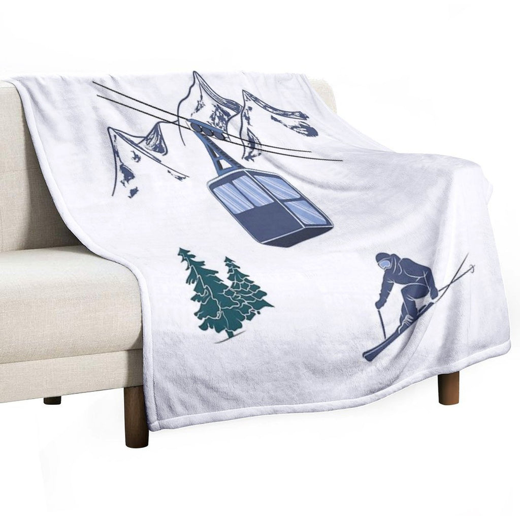 Ski Lift Resort Winter Sports Scene All-season Throw Blanket