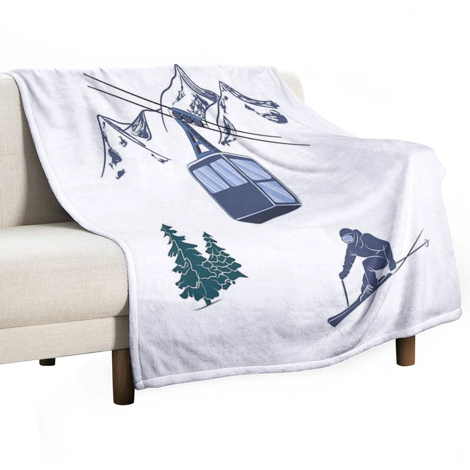 Ski Lift Resort Winter Sports Scene All-season Throw Blanket