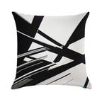Abstract Geometric Black And White 77 Soft Short Plush Fabric Throw Pillow