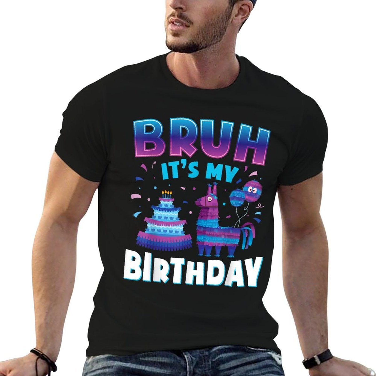 Bruh Its My Birthday Llama Pinata Kids Boys Girls  Versatile T-Shirt