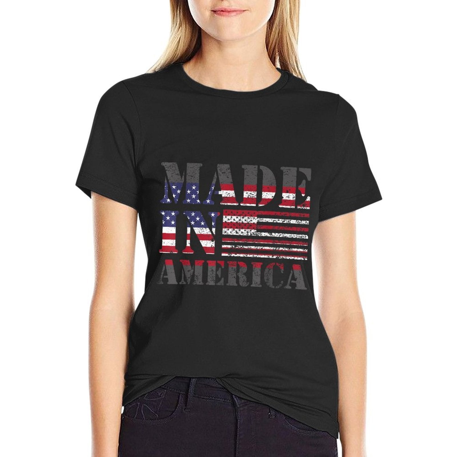 Made In America Born And Raised American  Tagless Design T-Shirt