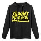 Naughty By Nature – Yellow Logo Black Shape Retention Hoodie