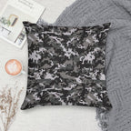 Black And Gray Digital Military Camouflage Soft Easy Maintenance Throw Pillow