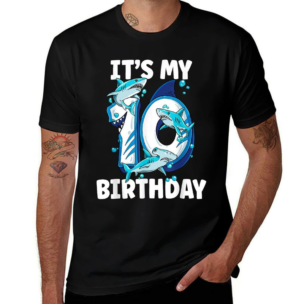 Shark 10th Birthday  Polyester Blend T-Shirt