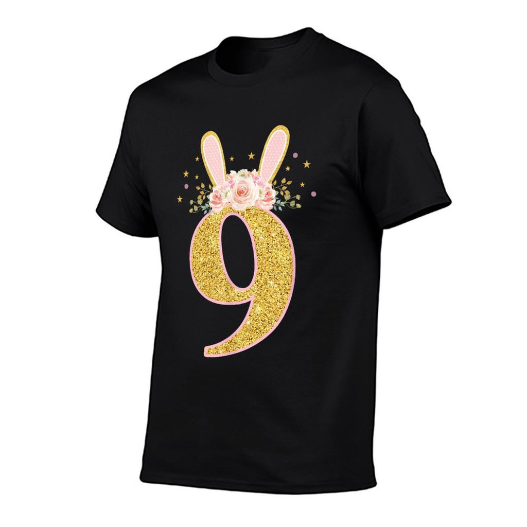 9th Birthday Rabbit Nine Year Old Sweet Baby Bunny Ears  Eco-friendly Material T-Shirt