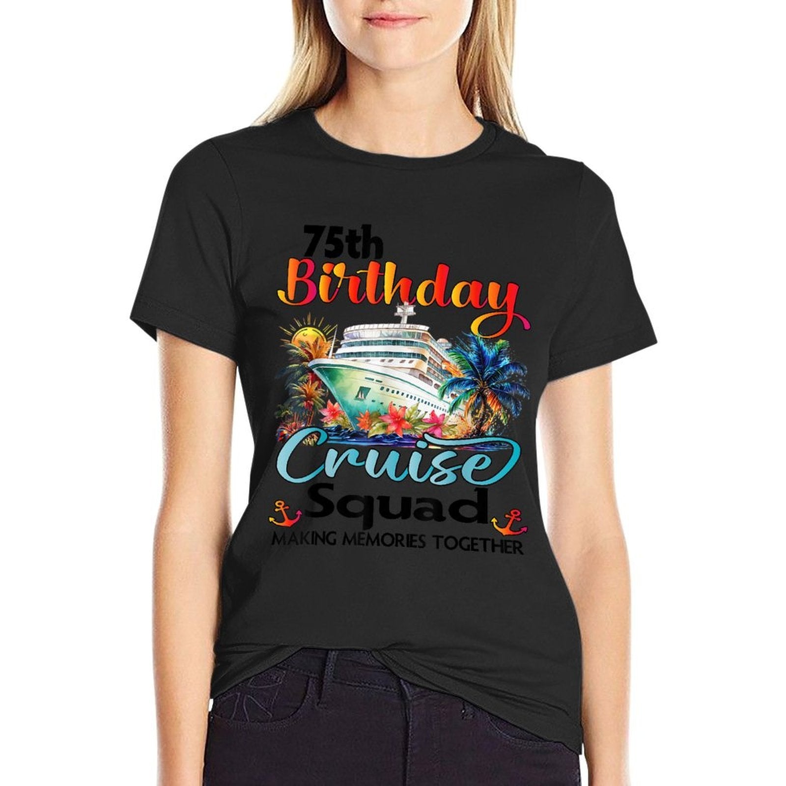 75th Birthday Cruise Squad Friends Family Vacation Matching  Classic T-Shirt