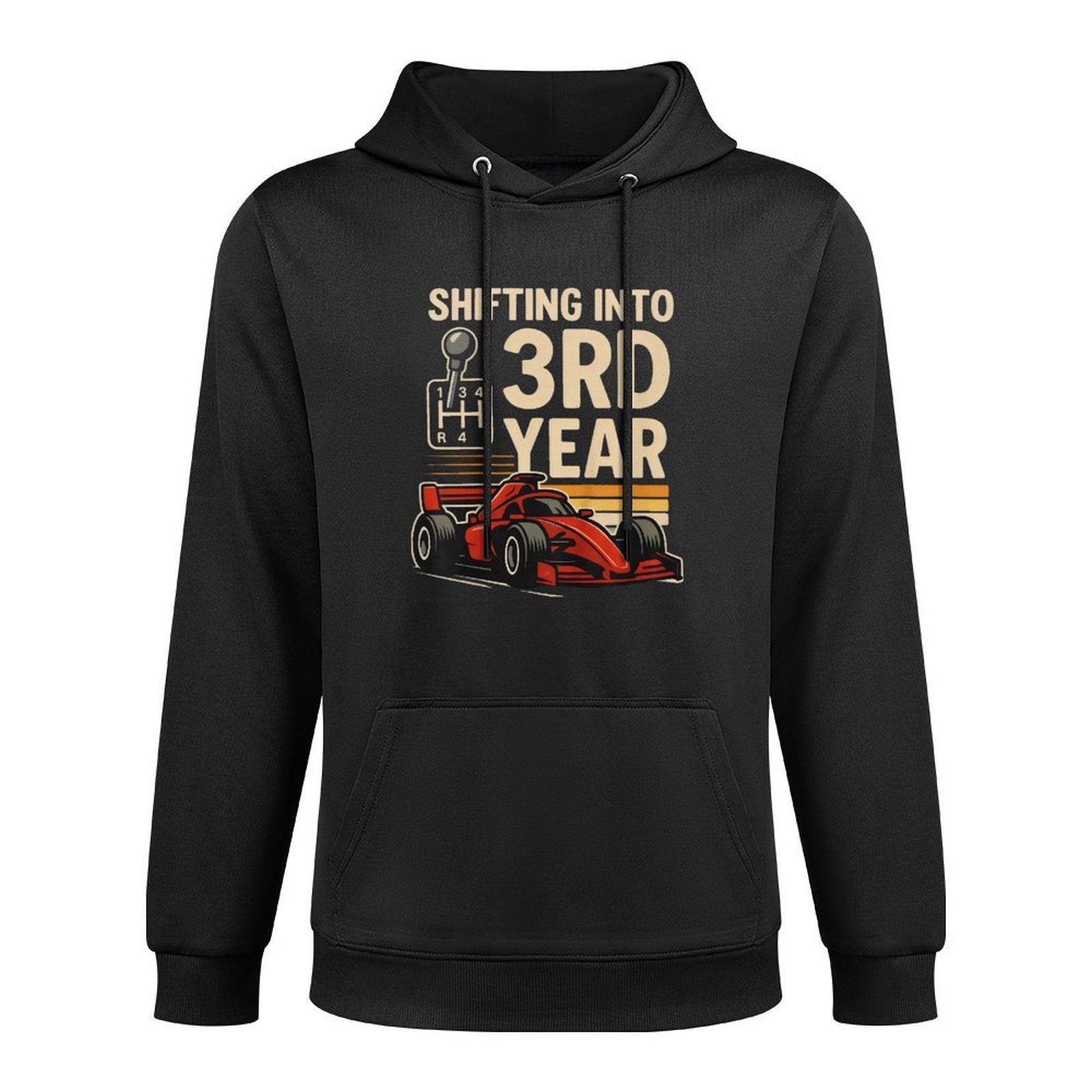 Kids Shifting Into 3rd Year Girl Boy Racing Car 3rd Birthday Pilling-Resistant Hoodie