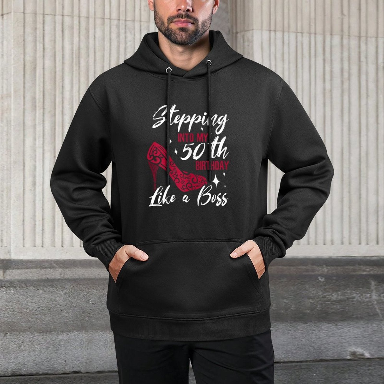 Stepping Into 50th Birthday Shape Retention Hoodie