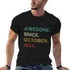 60 Years Old Awesome Since October 1964 60th Birthday  Oversized Silhouette T-Shirt
