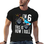 6 Year Old 6th Birthday Boy Monster Truck Car  High-quality Stitching T-Shirt