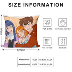 The Trio Friend Soft Skin-Friendly Throw Pillow