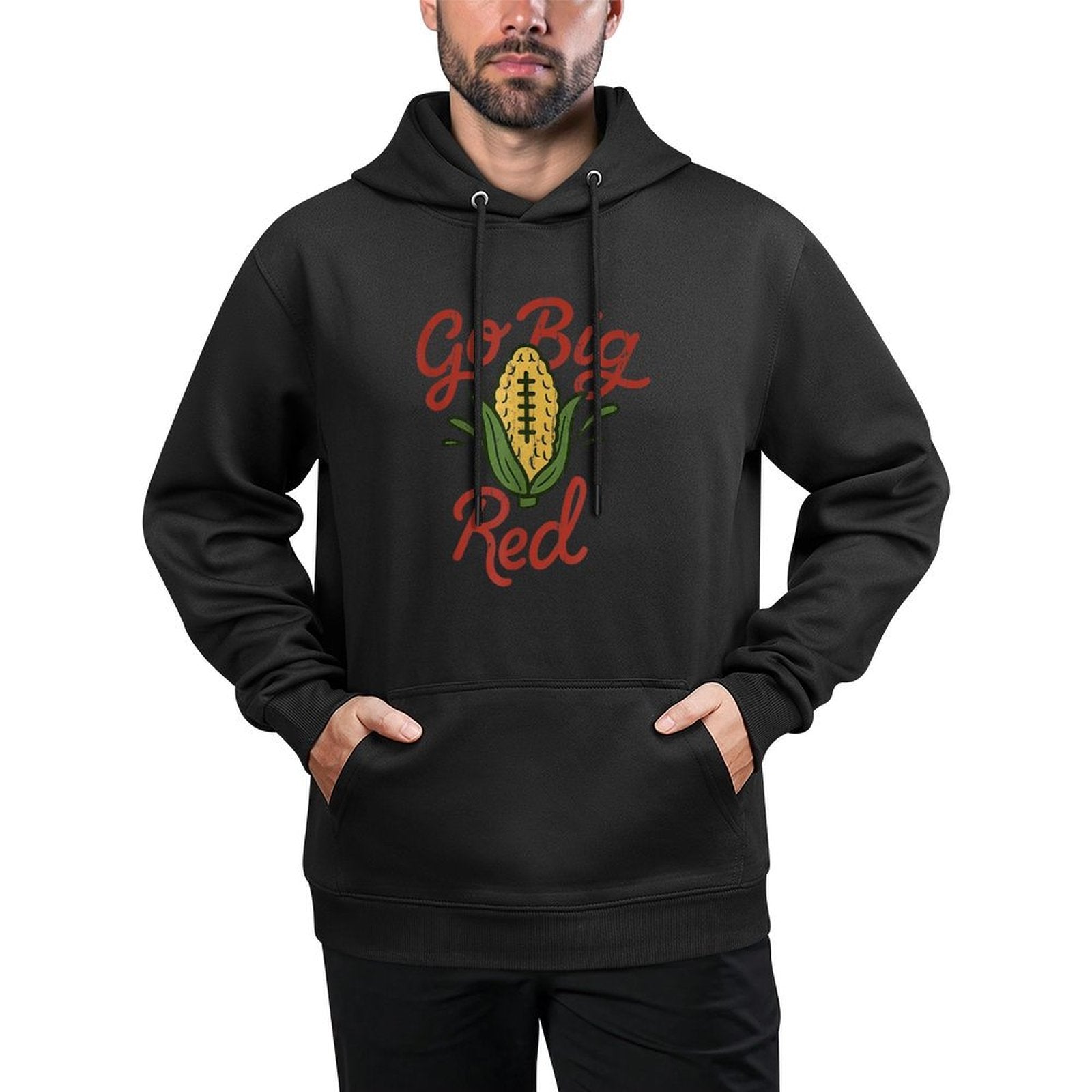 Go Big Red, Funny Corn Adjustable Hood Hoodie