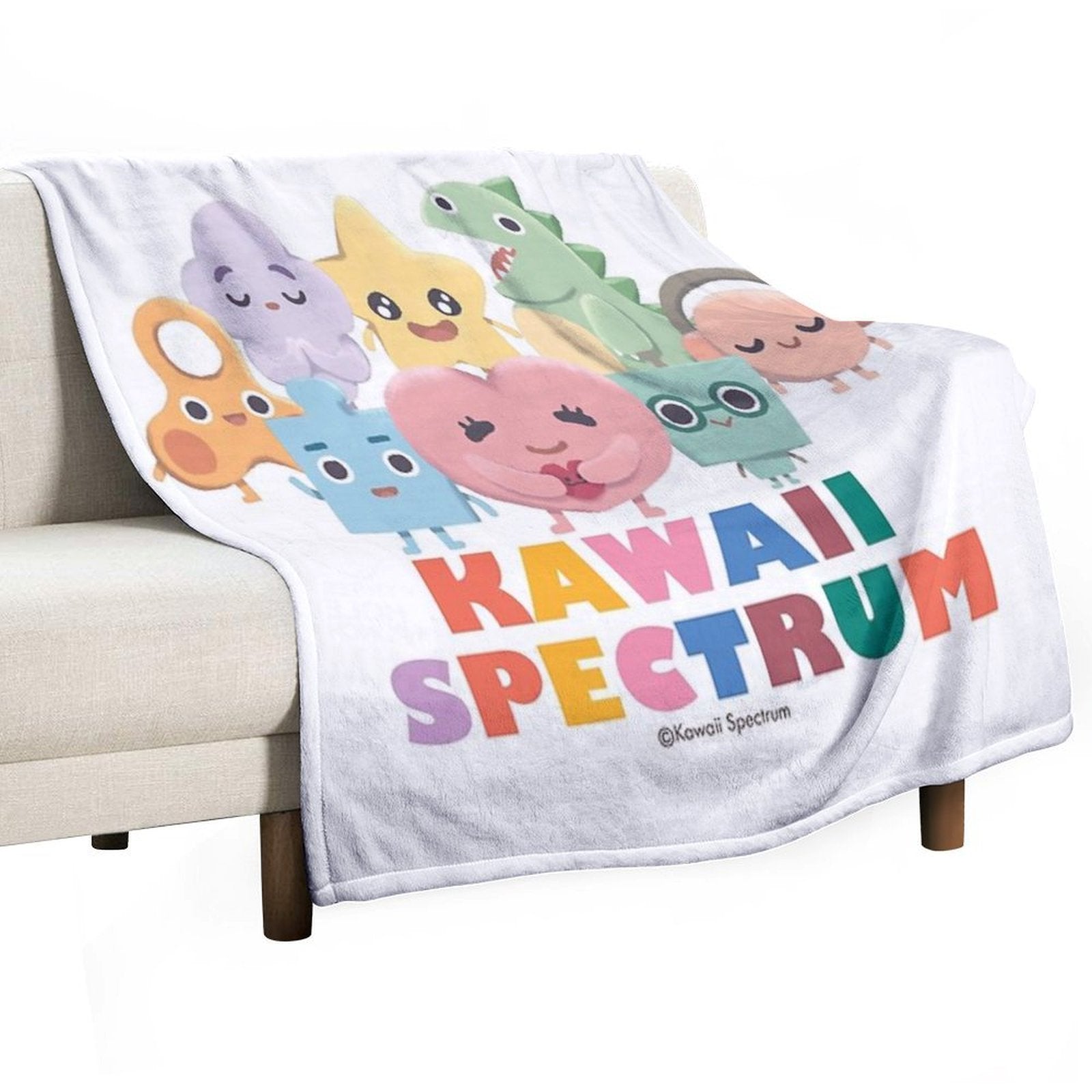 Kawaii Spectrum Friends Lightweight Throw Blanket