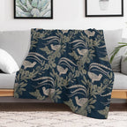 Lyrebird Garden Plush Throw Blanket