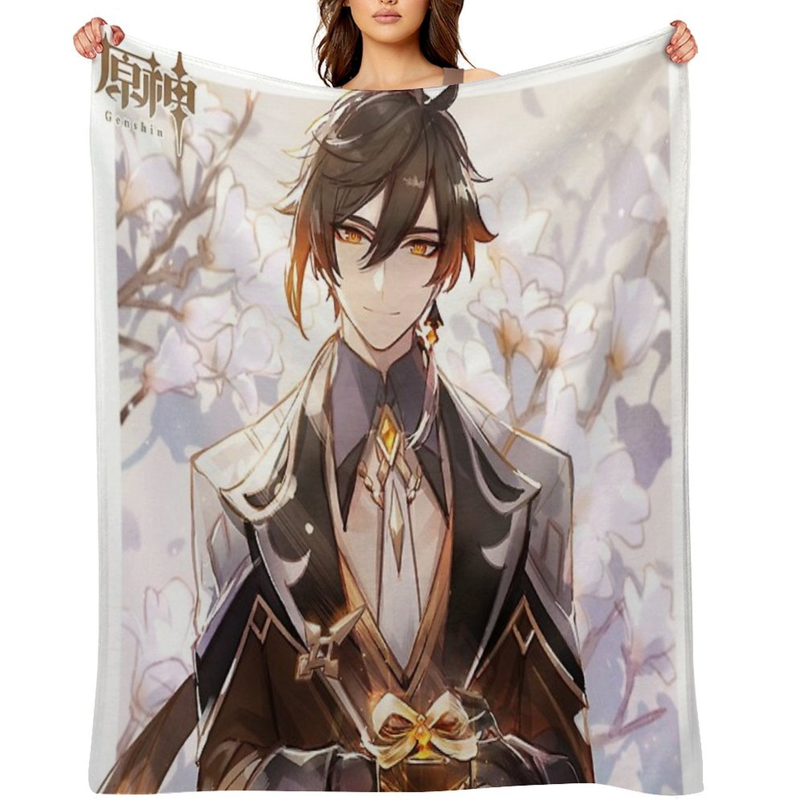 Genshin Impact - Zhongli Valentine Official Artwork 2021 Lightweight Throw Blanket