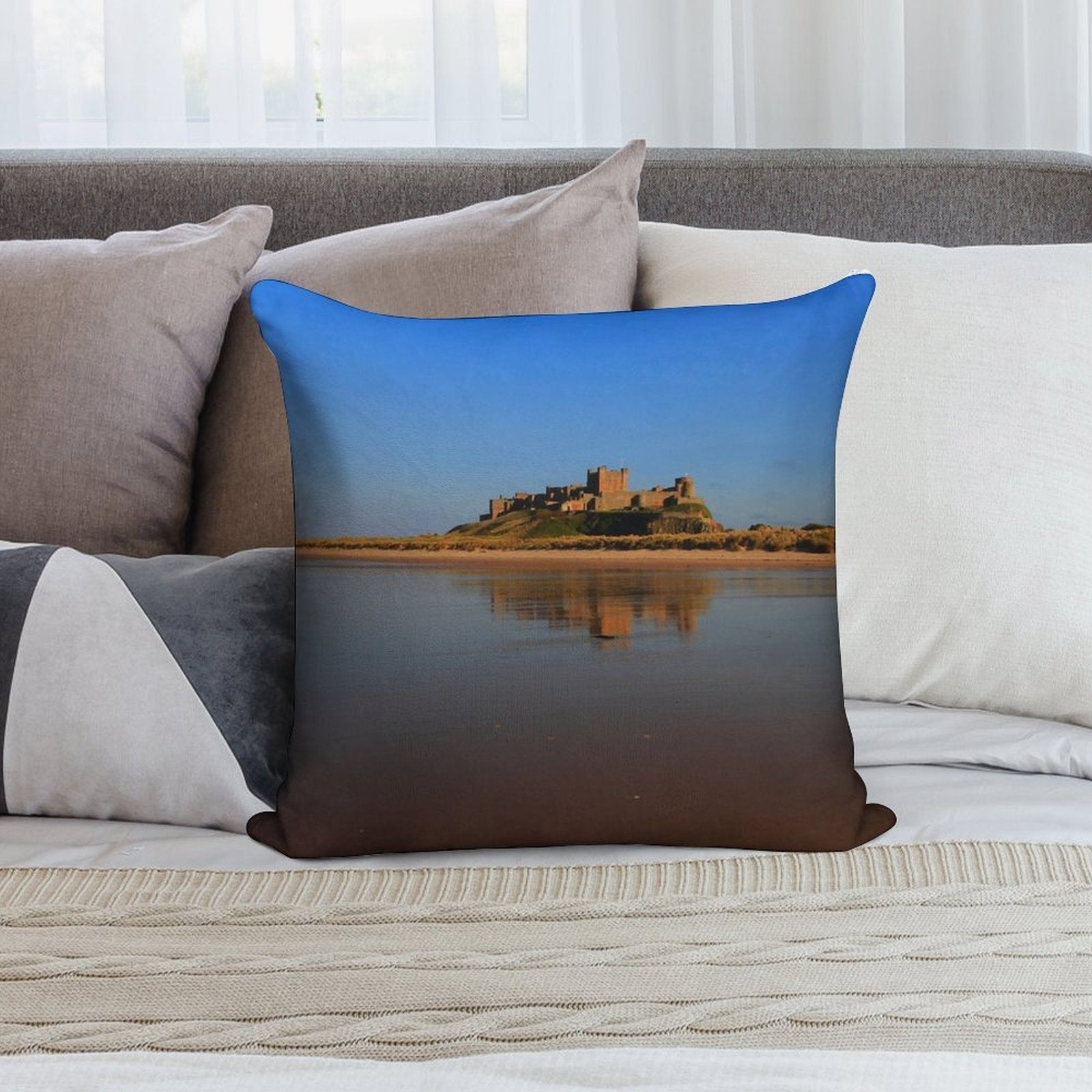 Bamburgh Castle Soft Skin-Friendly Throw Pillow