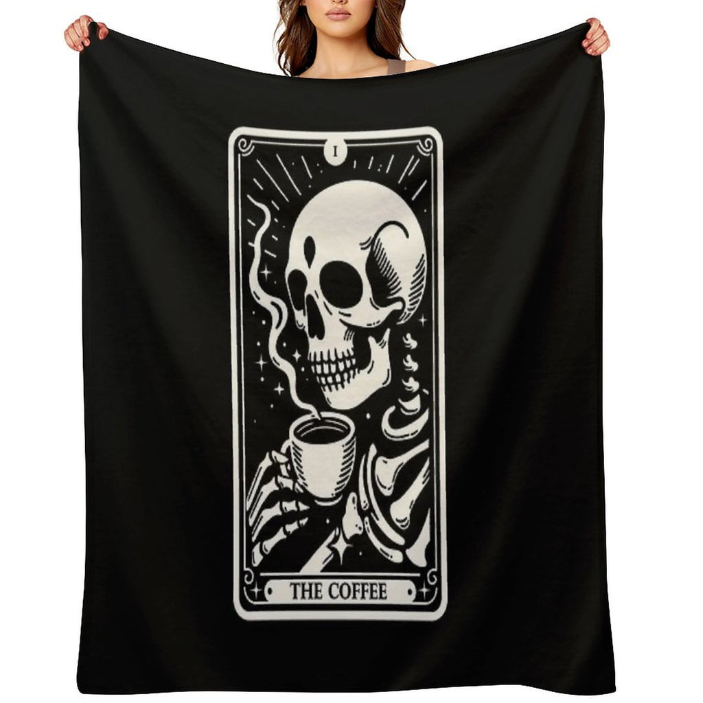 The Coffee Tarot Skul Sustainable Throw Blanket