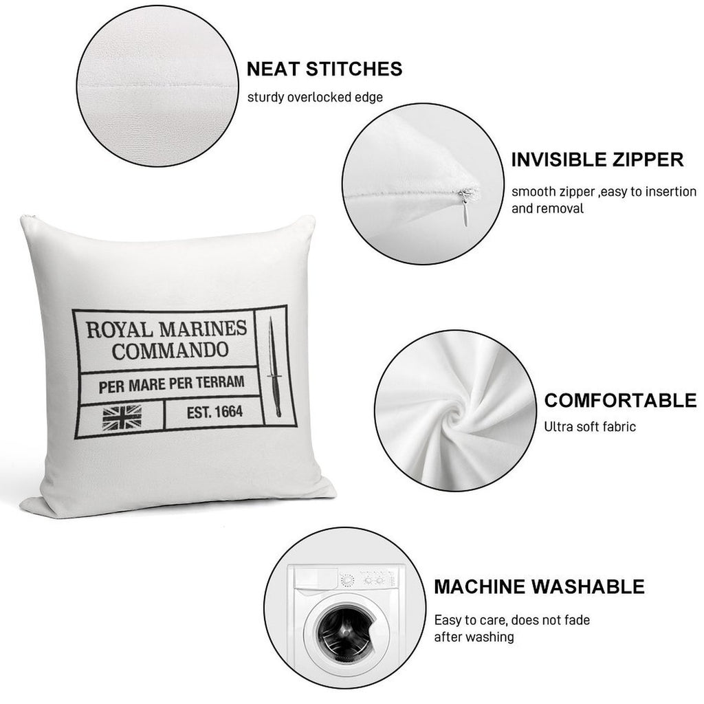 Royal Marines Commando Moto Per Mare Per Terram Soft Anti-Pilling Throw Pillow