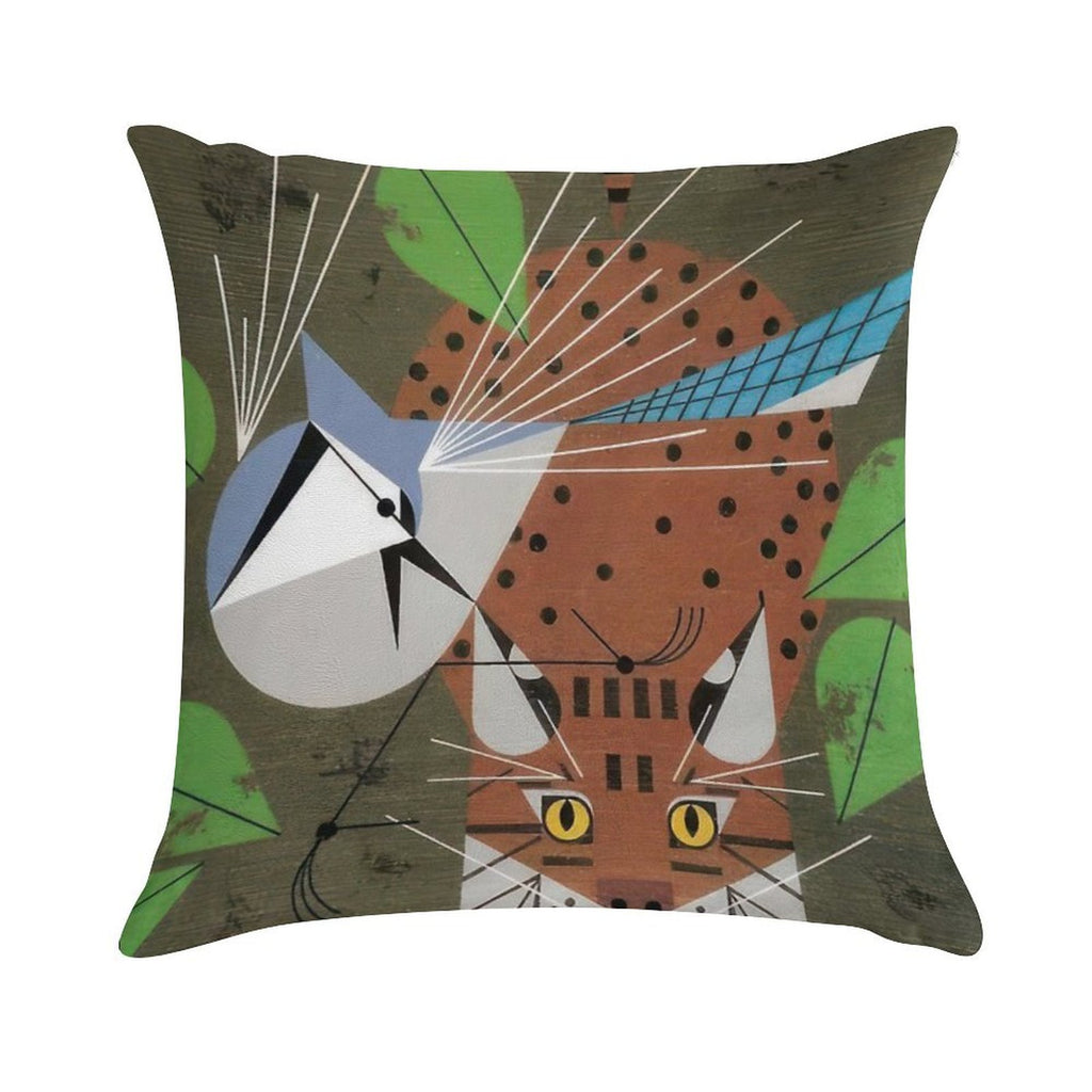 Charley Harper Style Soft Reinforced Edging Throw Pillow