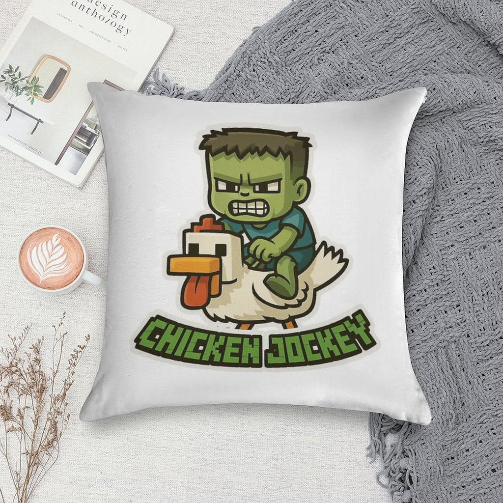 MINECRAFT CHICKEN JOCKEY Soft Gift Ready Throw Pillow