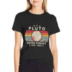 Never Forget Pluto. Retro Style Funny Space Science  Heathered Texture T-Shirt