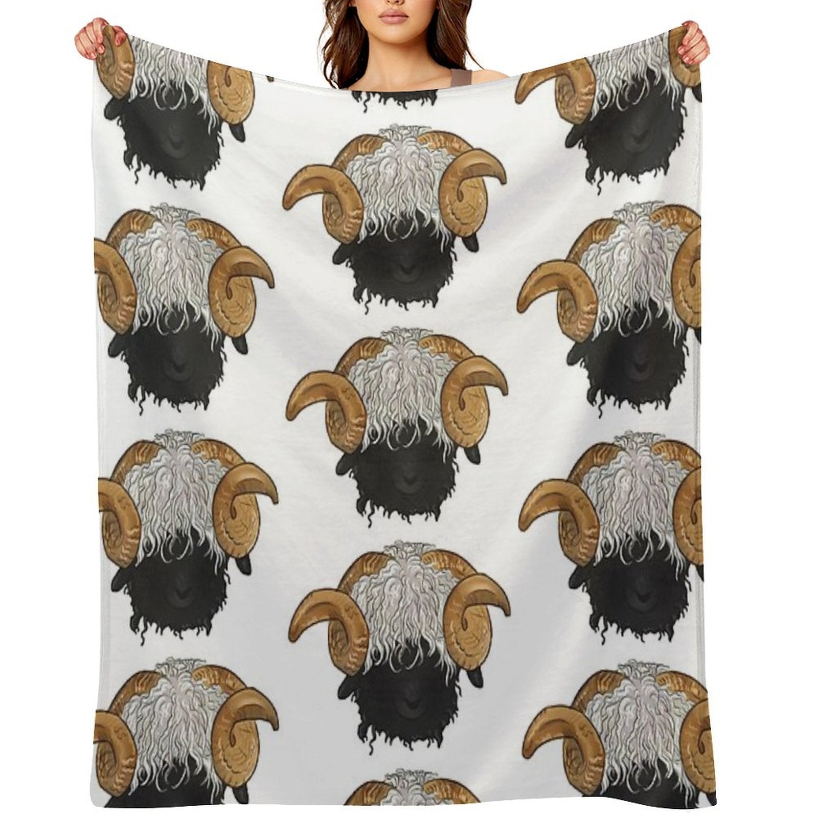 Valais Blacknose Sheep Wrinkle-free Throw Blanket