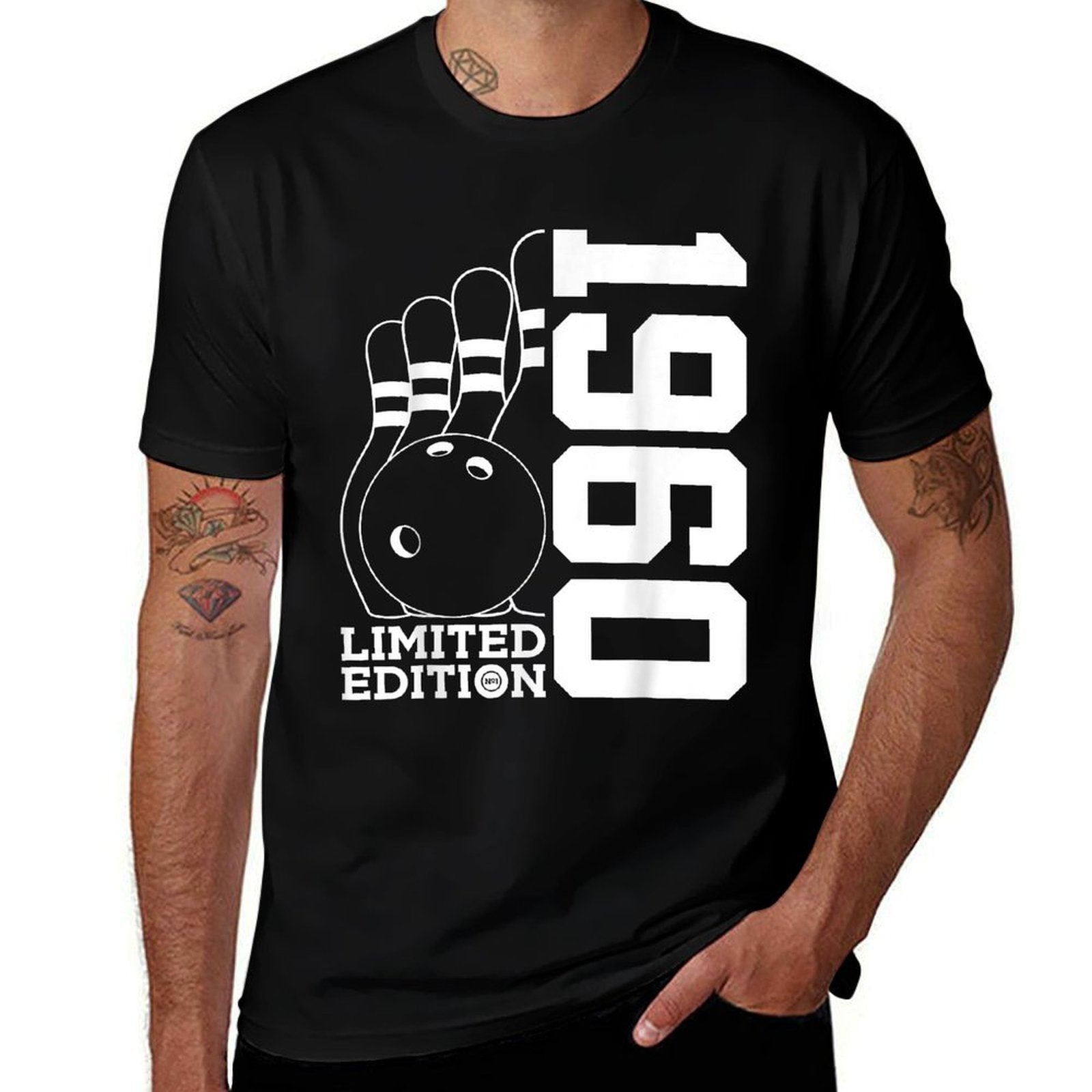 65th BIRTHDAY BOWLING LIMITED EDITION 1960  Heathered Texture T-Shirt