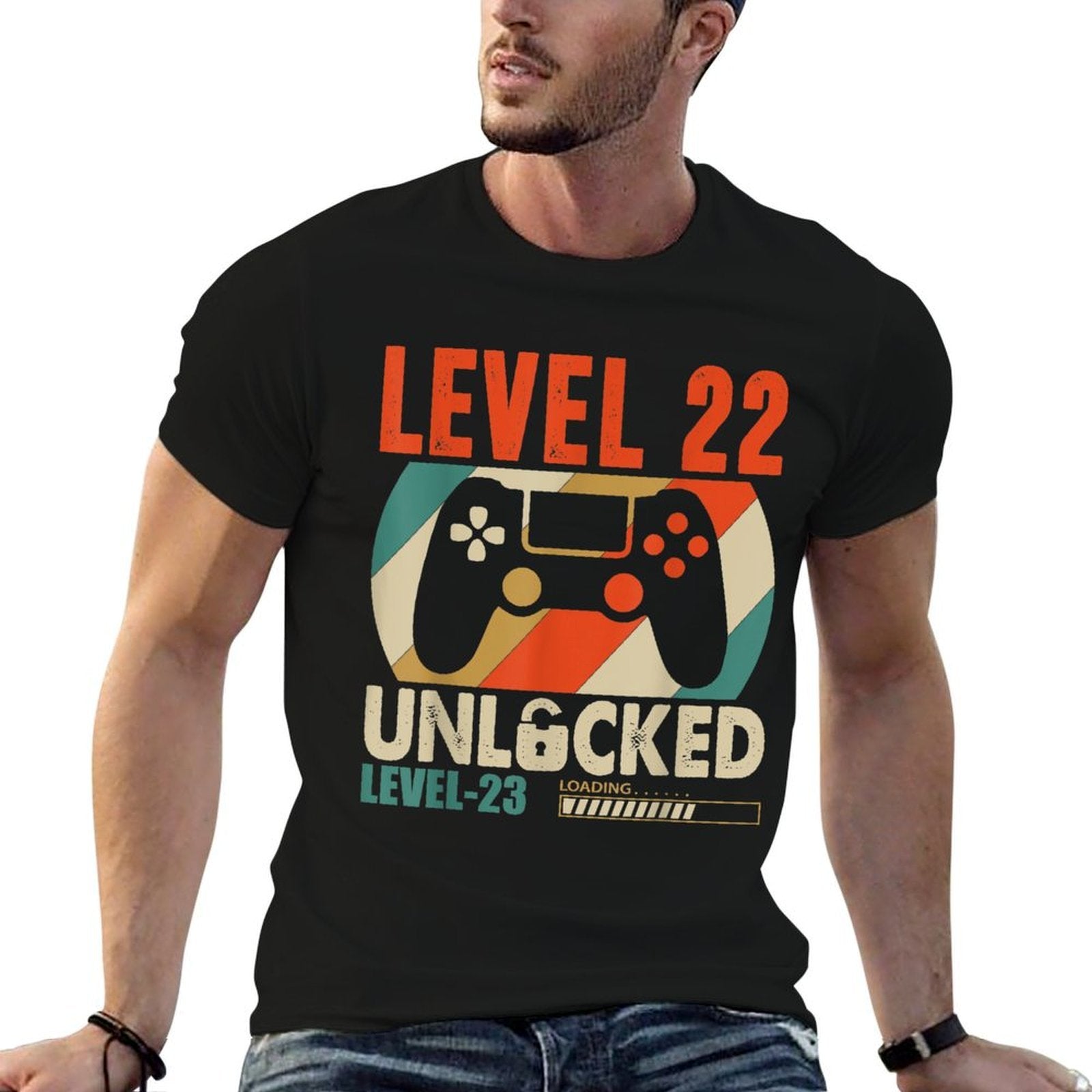 Vintage Gamer 22nd Birthday Level 22 Unlocked Birthday  Durable T-Shirt