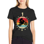1 Year Old Birthday Motorcycle Bike Boy Girls 1st B-Day Age  High-quality Stitching T-Shirt