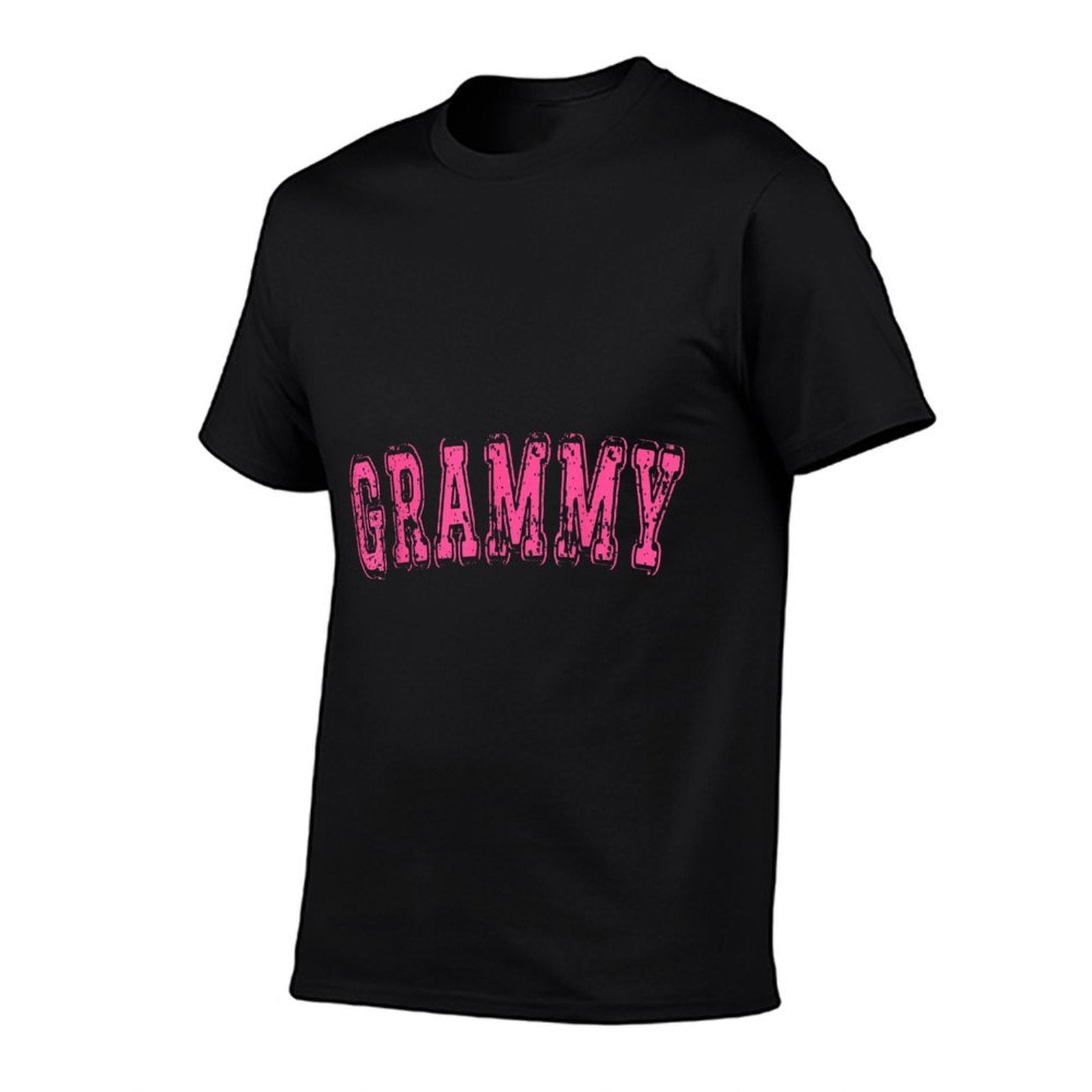 GRAMMY Distressed Simple Jersey Lettering Trendy Hot Pink  Tagless Design T-Shirt