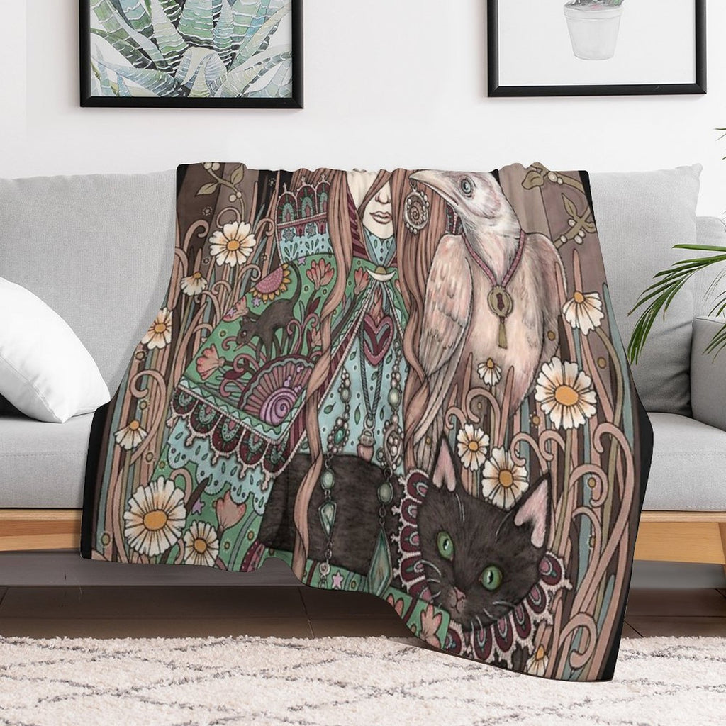 The High Priestess Premium Throw Blanket