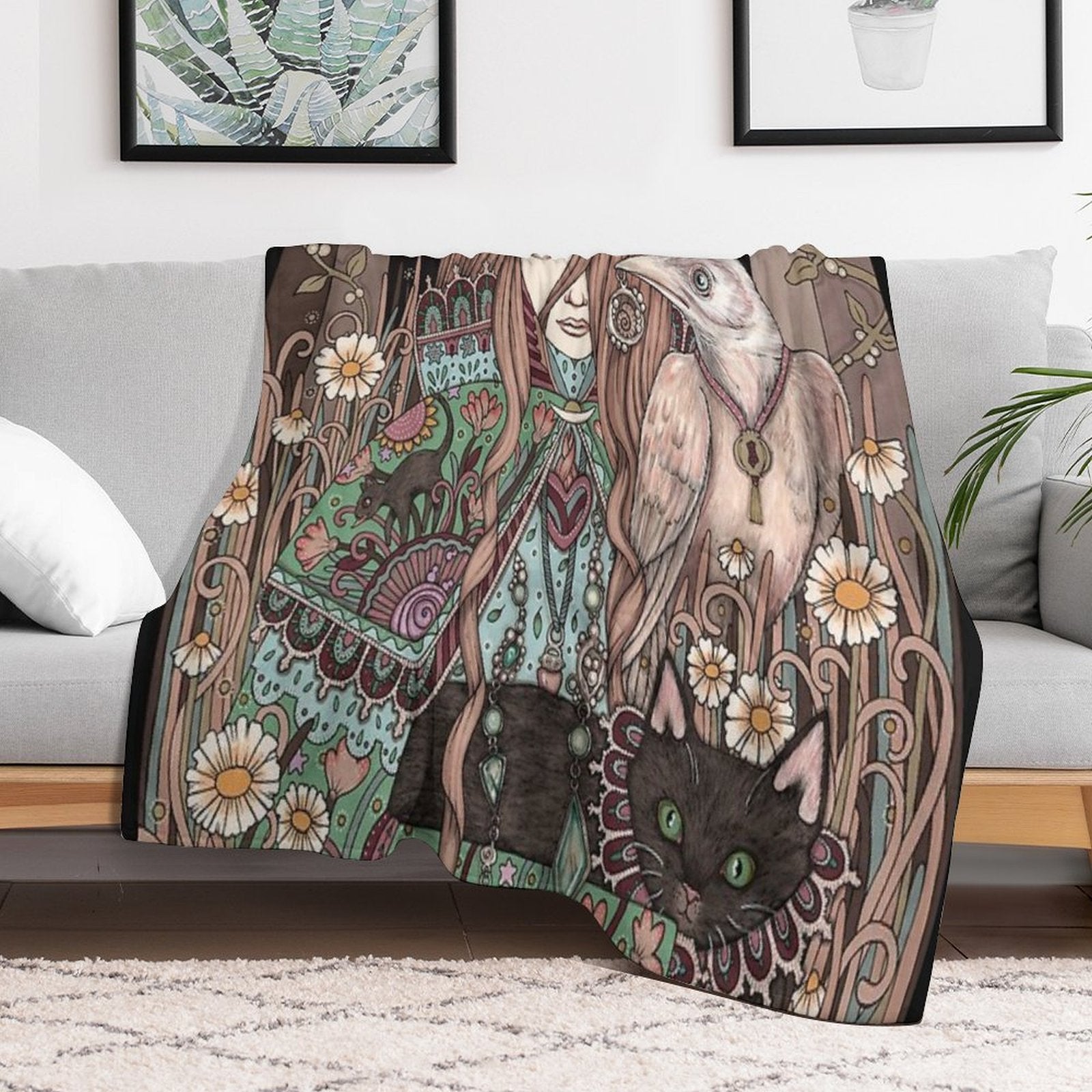 The High Priestess Premium Throw Blanket