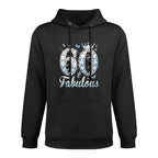 Womens 60 And Fabulous 60th Birthday Diamond Crown Gift Girls Women Breathable Fabric Hoodie